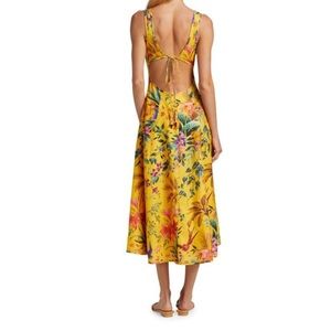 Zimmerman Tropicana Mango Floral Midi Dress Wedding Guest